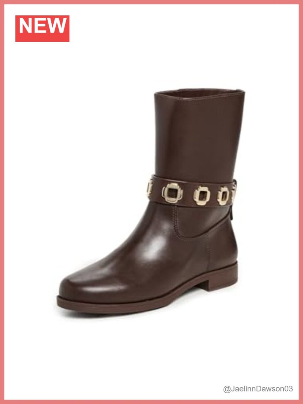 Larroudé Milan Leather Flat Booties Ankle Boots Brown